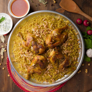صينية القدرة الخليلية – دجاج | مطعم الحاكورة